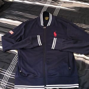 Navy Blue Polo Track Jacket